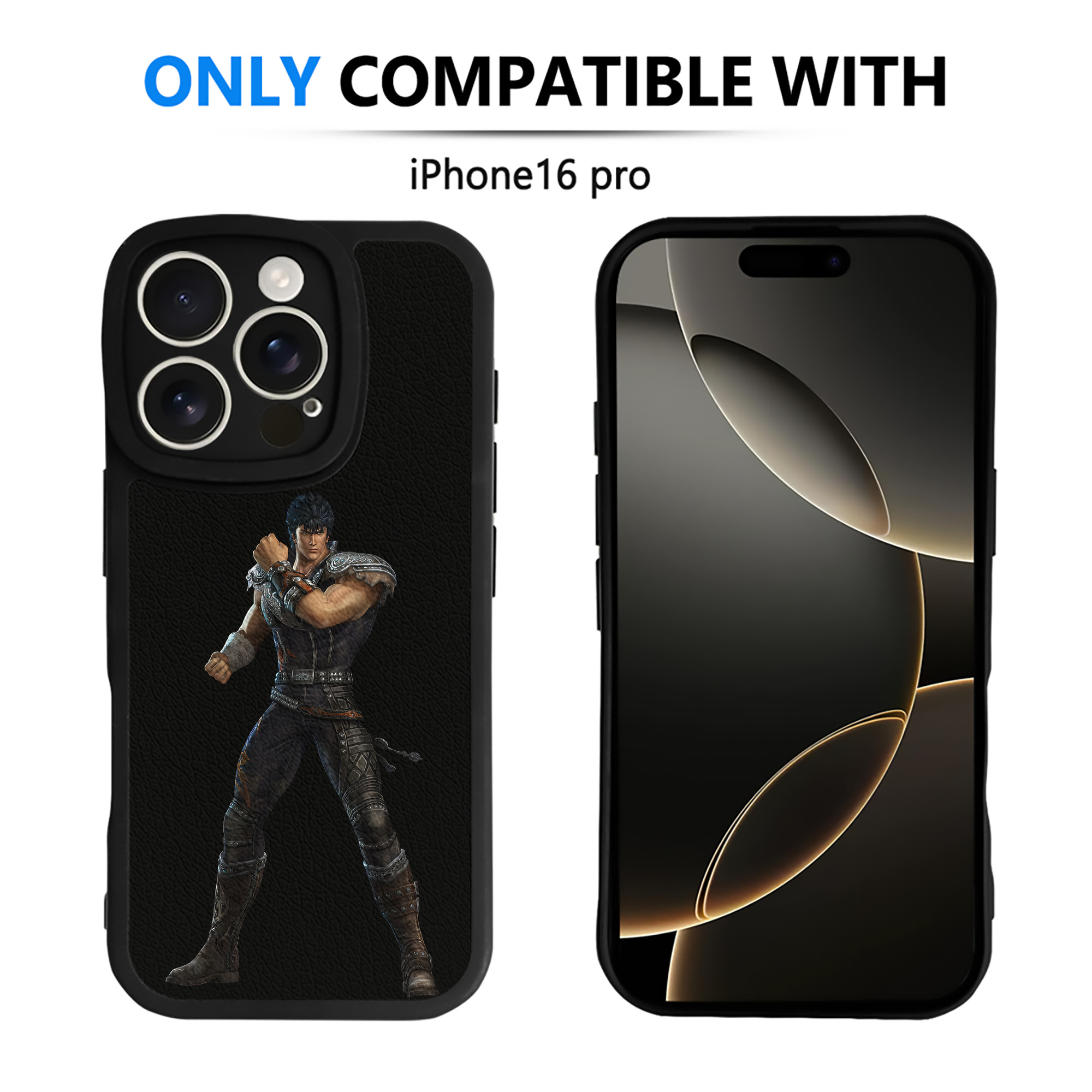 （画像用） 北斗の拳 Fist of the North Star 【iPhone 16シリーズ対応】シリコンスマホケース（レザー調） 材質：シリコン